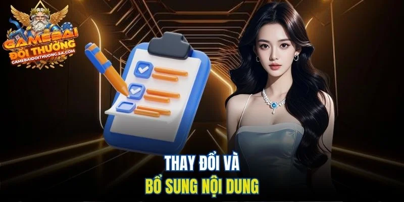 Thay đổi và bổ sung nội dung